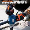 ANDANDA Work Gloves Men Heavy Duty, Anti Impact Work Gloves TPR Anti-Vibration Non-Slip, Touchscreen CapableMechanics Gloves (Large, Black&red)