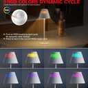 Rechargeable Table Lamps, LED Cordless Lamp with 5200mAh Battery Operated Portable M1 Sunturalux Dimmable 4Color 9RGB Touch Control Bedside Night Light for Patio Restaurant Home Dinner Dining Kitchen