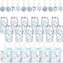 Remerry 12 Set Ocean Seashell Party Favors Ocean Theme Gift Bags Beach Party Decor Blue Bow Coastal Cups with Lid and Straw 13.5 oz Acrylic Keychains for Birthday Guest