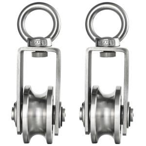 Cable Pulley Wheel for Rope with Ball Bearing, Smooth No Noise, 360 Swivel Small Wire Pulley for Pulley System Lifting, DIY Home Gym, Winch, 2 Pack