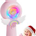 EVADA Kids Karaoke Microphone Machine My Little Pony, Wireless Bluetooth Sing Speaker with Colorful LED, Rechargeable Portable Mini Mic Toy Gift for Girls Christmas New Year Birthday Party Gift, Pink