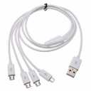 Herfair Micro USB Splitter Cable, 4-in-1 Multi Micro USB Charging Cord, USBMicro Wire Lead Type A Male to 4 MicroUSB Male Adapter Cable for Data Sync/Charge (1.64ft, White)