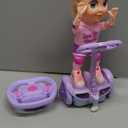 Doll Set with Remote Control Toy Electric Scooter for Kids with LED Lights Music and 360 Rotation
