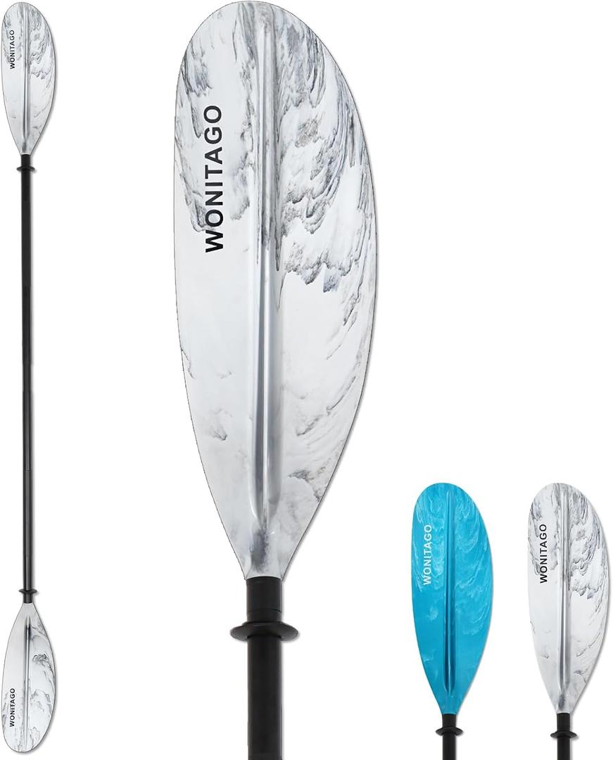 Kayak Paddle, Adjustable Kayaking Oar, Lightweight and Durable | Premium Aluminium Shaft and Enhanced PP Blade, 3-Piece, 86-94" (220-240 cm), 94-102" (240-260 cm)