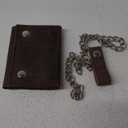 Milwaukee Leather Men's Genuine Leather Tri-Fold Biker Wallet w/Anti-Theft Stainless Steel Chain