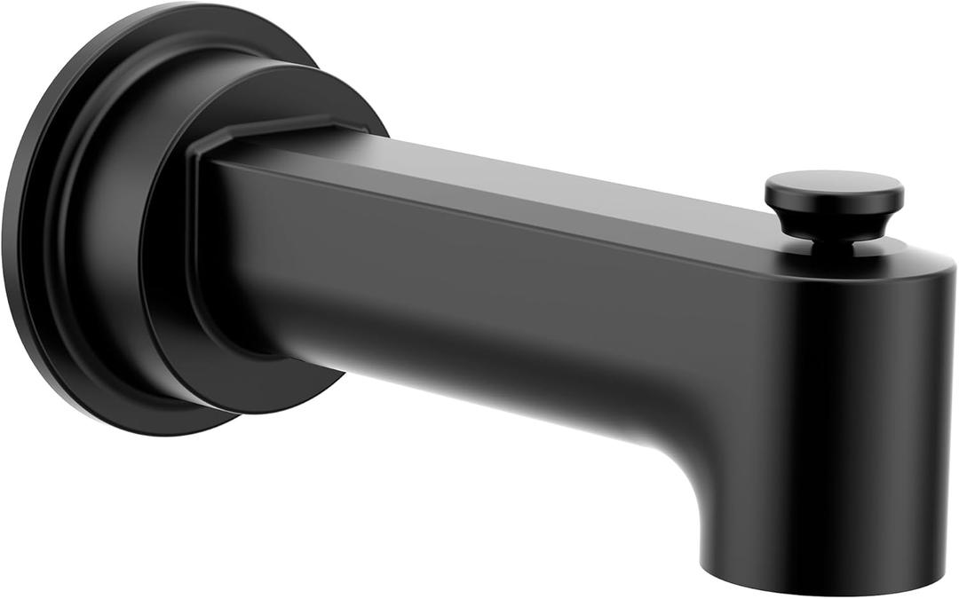 Moen 4325BL Greenfield 1/2-Inch Slip Fit Connection Diverter Tub Spout, Matte Black