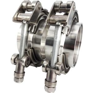 2 X 2.5" Quick Release V-Band Clamp with Male Female Flanges 304 Stainless Steel for Turbo Downpipes (2.5 inch, 2 Pack)