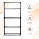 Amazon Basics 5-Shelf Adjustable Heavy Duty Steel Wire Storage Shelves for Garage, Kitchen, Easy Assembly, 36" x 14" x 72", Black | Heavy Duty, Adjustable, for Kitchen, Garage, Shelving Organizer