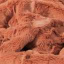 TOONOW Faux Fur Luxury Throw Blanket,Double Side Soft Fluffy Shaggy Fuzzy Blanket for Couch Sofa Bed (Carnelian, X-Large Twin Size)