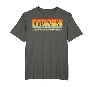 Gen X Adulting Since Elementary School T-Shirt (Color: Gray) (Size: Small)
