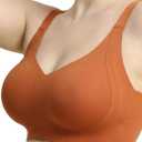 COMFELIE Smooth Seamless Minimizer Bras Non Padded Comfy Everyday Bra No Underwire Supportive Bralette (Medium, Orange)