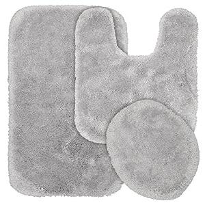 Garland Rug Finest Luxury Bath Rug Set, 3-Piece Set, Platinum Gray
