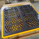Spill Containment Platform with Drain, 51x51x6in, Anti-Slip Plastic, Leakproof Detachable, 4 Drum Capacity, Yellow for Industrial Use
