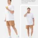 Cosmolle Men's 7" Quick Dry Stretch Hiking Shorts for Running Fishing and Outdoor Adventure with Multi Pockets (Brown, L)