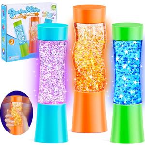 Subao 3 Pack Light Up Sensory Tubes Anxiety Relief Items,Fidget Toys for Kids & Adults,Sensory Toys for Kids with Autism Calm Down Corner Supplies,Preschool & Kindergarten Classroom Must Haves