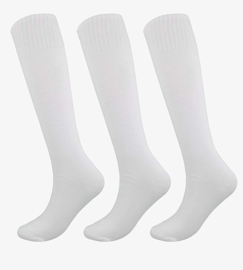 3 Pairs Knee High Long Sports Socks Football Soccer Baseball Softball Socks for Men Women Teens