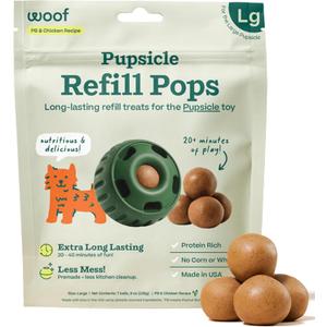 Woof Pupsicle Pops - Premade Long Lasting Dog Pupsicle Pop Treats, Best By: 09/23/26