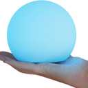 FUYO Smart Table Lamp, 8-inch Rechargeable LED Globe Orb Light with App/Remote Control, IPX6 Water-Resistant, 16 Colors & 4 Modes, Sphere Night Light for Home Bedroom Pool Garden Decor