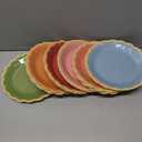 Tiangrid 96 Pcs Fall Wildflower Color Paper Plates 9 Inch Colorful Boho Scalloped Paper Disposable Dinner Dessert Plates for Autumn Thanksgiving Birthday Wedding Bridal Party Supplies, 6 Colors