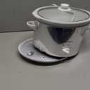 Hamilton Beach 4-Quart Slow Cooker with 3 Cooking Settings, Dishwasher-Safe Stoneware Crock & Glass Lid, Stainless Steel (33140G) (Silver & White)