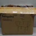 Sangohe Shower Chair for Inside Shower with Arms and Back, Height Adjustable Shower Chair for Elderly and Disabled, Wood Seat Board and Back, 400 lbs Heavy Duty Shower Seat for Seniors