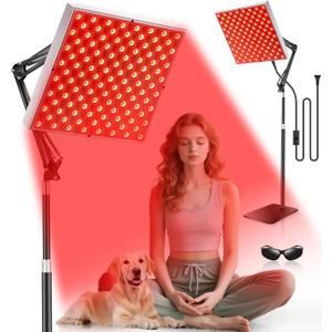 Red Light Therapy for Full Body and Face, 45W Large Panel 225pcs 660nm 850nm Infrared Light Red light Therapy Lamp for Home/Office Use, 360 Adjustable Stand with Desktop Clamp
