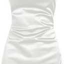 ZAFUL Women's Satin Sleeveless Spaghetti Strap Mini Dress Sexy Slip Cowl Neck Silky Cocktail Party Dresses.XL