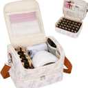 CUBETASTIC Nail Polish Organizer, Nail Supplies Storage Case Holds 45 Bottles Nail Polish & Nail Lamp, Travel Nail Tech Carrying Bag, Nail Kit Bag For Nail Stuff & Manicure Tools