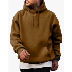 JMIERR Mens Casual Cotton Hooded Collar Drawstring Hoodies Pullover Sweatshirts Casual Long Sleeve Shirts Size L