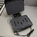 George Foreman Fully Submersible Grill, NEW Dishwasher Safe, Wash the Entire Grill, Easy-to-Clean Nonstick, Black/Grey (4-Serving)