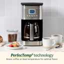 Cuisinart 14-Cup Coffee Maker, Programmable PerfecTemp Glass Carafe Coffee Machine with 1-4 Cup Setting, Brew Strength Control and Pause, Stainless Steel, DCC-3200NAS