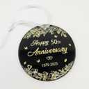 50th Anniversary Ornament, 50th Wedding for Couple Husband Wife Parents Grandparents, 50 Years Decorations Keepsake, Glass Ornaments