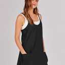 ANRABESS Women Athletic Dress Summer Tennis Workout Active Sports Mini Romper Dress Built in Shorts Travel Vacation Clothes (Black, M)