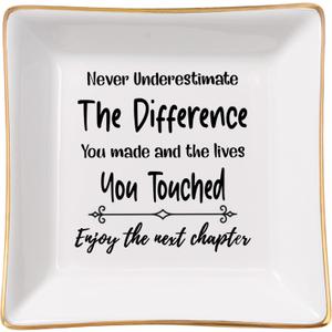 Retirement Gifts for Women Coworker Leaving Gifts Going Away Gift Retirement Gift Jewelry Dish for Friends Retired Teachers Nurses Doctor Boss Goodbye Farewell Gifts for Coworkers New Job