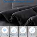 Cooling Comforter King Size, Double-Sided Cold Tech Fabric Quilted Bed Comforters Cooling Blanket for Hot Sleepers, Breathable Lightweight Summer Bedding, All-Season Ice Blanket, Black