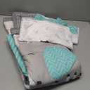 Wowelife Mini Crib Bedding Set Boy, 3 Piece Baby Bedding Set Nursery Bedding Set Elephant, Giraffe, Zebra Breathable Soft for Baby Boy with Comforter, Crib Fitted Sheet and Crib Skirt, Gray (Grey)