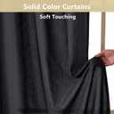 OWENIE Colin 2 Panels Black Curtains 63 Inch Length for Bedroom Living Room, Semi Sheer Light Filtering Linen Textured Window Treatments, Modern Rod Pocket Dining Room, 2 Panels, 42x63 Inch