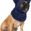 Clysee Winter Dog Hats Quiet Ears for Dogs Ear Muffs Pet Neck Warmer Scarf Hoodie Noise Protection Cover Beanie Head Wrap Costume for Pet Dog Cats(Dark Blue,L)