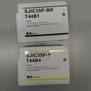 SJIC35P Ink Cartridge 4-Pack Remanufactured for SJIC35P-BK SJIC35P-C SJIC35P-M SJIC35P-Y Replacement for ColorWorks C6500 C6000 C6500AU C6000AU Series Color InkJet Printer Ink (4-Pack, PBK/C/M/Y)