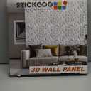 STICKGOO Wave Wall Panels for Interior Wall Decor, White 3D Wall Panels Accent Wall, Paintable 3D Wall Decor Covering Panels for Living Room Bedroom, Pack of 12 Tiles