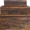 Reclaimed Vintage Wood Boxes, Set of 3 Sizes, Natural