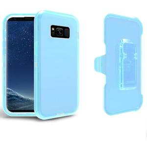 Asuwish Phone Case for Samsung Galaxy S8 with Belt Clip Clear Holster Stand Hybrid Shockproof Silicone Military Grade Protective Heavy Duty Cell Cover S 8 8S Edge SM-G950U Women Men ClearBlue