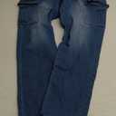 Skinny Cargo Pants Women High Waisted Jeans Stretch Fashion Casual with Flaps 6 Pockets (X-Large, Dark Blue)