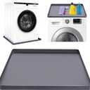 Washing Machine Drain Pan Silicone mat 27"x27" with 0.79" Raised Edges, Leak-Proof Silicone Mat, Non-Slip Waterproof Floor Protector for Washer Dryer (Grey)