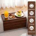 Bamboo Sofa Armrest Tray, Foldable Couch Arm Tray Side Table, 2 in 1 Anti-Falling Armrest Tables Cup Holder for Snacks, Drinks, Beers, Phone, Control, Flexible and Portable, Anti-Slip, (Brown)