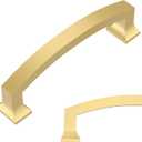 Amerdeco 10 Pack Brushed Gold 4 Inch(102mm) Hole Centers Kitchen Cabinet Pulls Cabinet Hardware Kitchen Handles for Cabinets Cupboard Handles Drawer Pulls