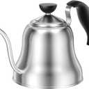Coffee Kettle for Stove Top Premium Gooseneck Kettle, Pour Over Coffee Tea Pot, Stovetop Teapot, Hot Water Heater for Camping, Home & Kitchen, Stainless Steel - Small 28oz, Brushed