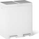 Kohler K-23828-WST 82-Liter Stainless Steel Dual-bin Step Trash can, White Stainless