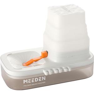 MEEDEN Portable Paint Brush Cleaner: 5-Slot Silicone Brush Holder - Rinser for Acrylic, Watercolor & Water-Based Paints, White