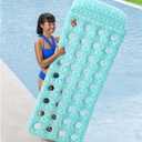 H2O GO Comfort Plush Floating Pool Mat 6'6" x 29"/1.98m x 74cm, Light green/White